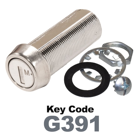Global RV SS Compartment Lock, Cam/Blade Style, 1-3/4in Threaded Barrel, Blades not Included, Keyed to G391 CLB-391-134-SS